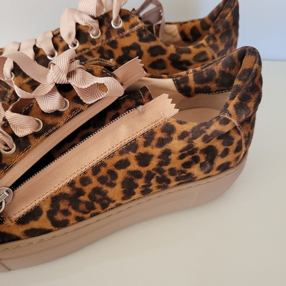 AGL Meghan Leopard Print Leather Platform Sneakers - Picture 11 of 13